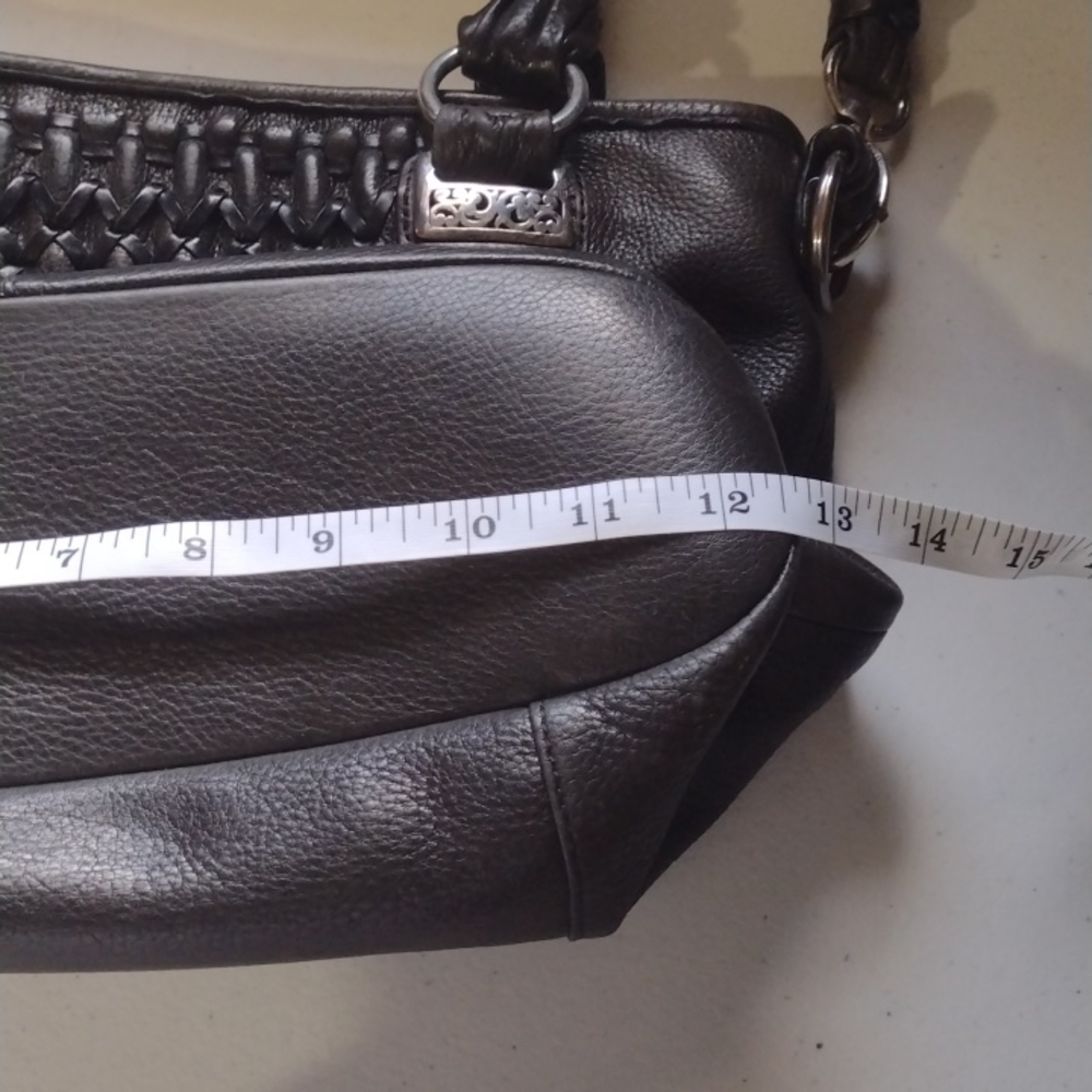 Brighton bucket tote purse leather dark charcoal gray - Picture 14 of 16